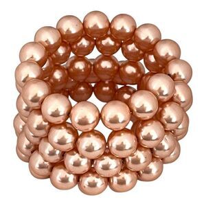 Signed Monet Bracelet Peach Pearl Wrap Design High End Vintage Couture BB1